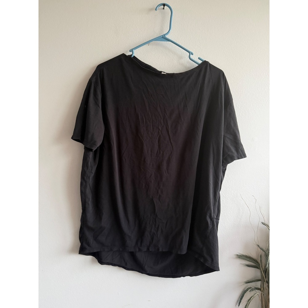 Lululemon‎ Back In Action Short Sleeve T-Shirt Black Oversized Pima Cotton Tee